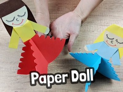 Lovely paper doll craft for kids - easy to make at home!