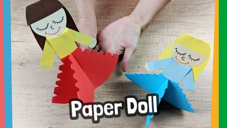 Lovely paper doll craft for kids - easy to make at home!