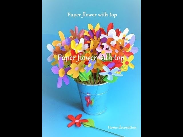 Origami paper flower with top - fuldani soho kagojer ful