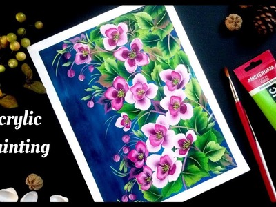 Quick and Easy Acrylic Painting Flowers | One Stroke Painting Flowers | DIY