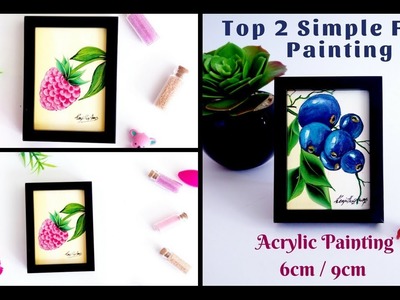 Quick and Easy Fruits Painting | Acrylic Painting fruits | Raspberry Painting