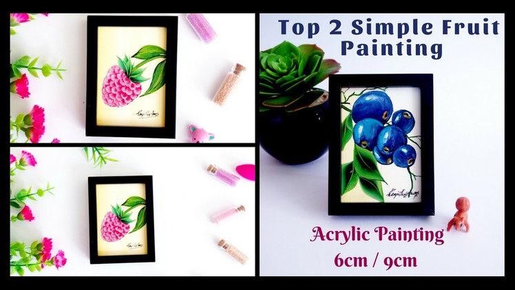 Quick and Easy Fruits Painting | Acrylic Painting fruits | Raspberry Painting