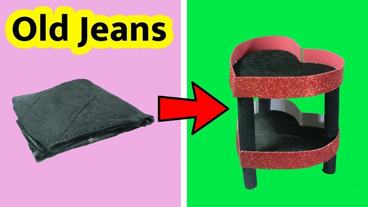 Best Out Of Waste | Old Jeans Recycling | DIY Desk Organizer | Convert Old Jeans In To A Organizer