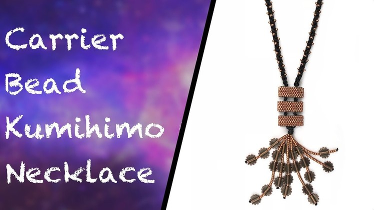 Carrier Bead Long Kumihimo Necklace