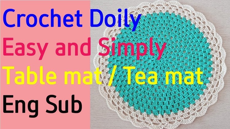 Crochet doily(Basic pattern-easy),Tea mat,Table mat-Eng sub