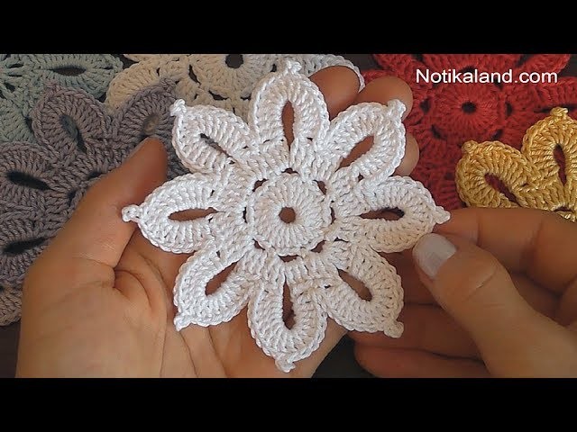 Crochet flower tutorial VERY EASY