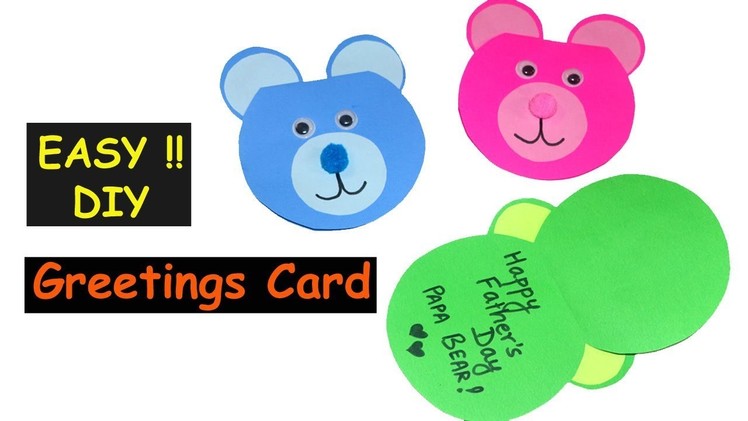 Cute Teddy Bear Greetings Card | Father's Day Card | Handmade Card Making Tutorial