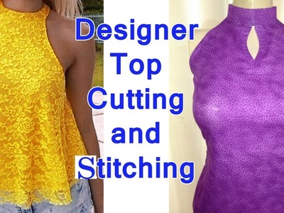 Designer Stylish top Cutting and Stitching. Trendy Sleeve Lace Top Sewing Tutorial
