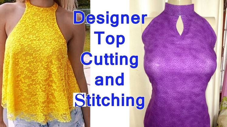 Designer Stylish top Cutting and Stitching. Trendy Sleeve Lace Top Sewing Tutorial