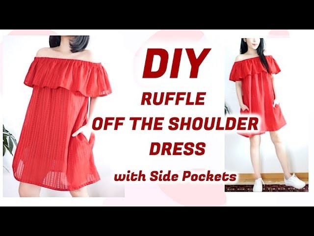 DIY OFF THE SHOULDER DRESS. 手作り服 + ファッション. Costura. 옷만들기. Sewing Tutorialㅣmadebyaya