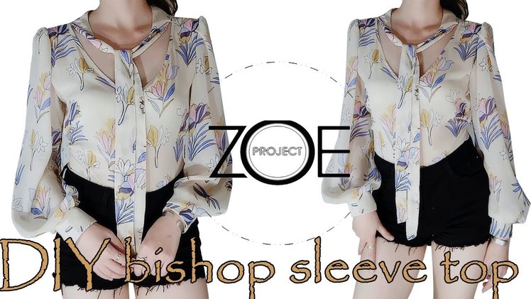 DIY sewing bishop sleeve top | Zoe diy