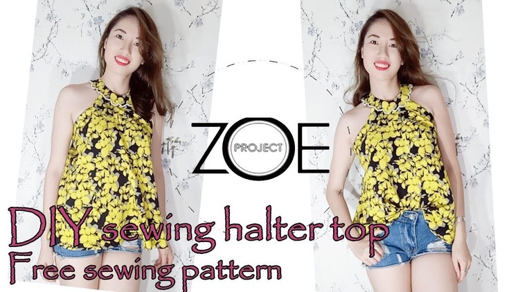 DIY sewing halter top | free sewing pattern with Zoe diy