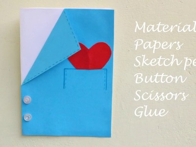 DIY Shirt Jacket Card.Suit card for father's day.Father's day card for kids.Simple greeting card