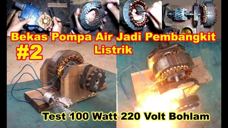 Handmade GENERATOR Part 2 - Cara. DIY. How to make from water pump motor