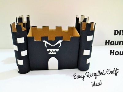 Haunted House Craft- Recycled DIY Halloween crafts for kids
