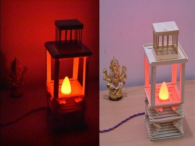 How to Make Night Lamp with Popsicle Stick 2 | DIY Night Lamp 2 | Art and Craft Ideas