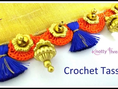 Latest Saree Kuchu Design Using Flower Beads | Bridal Tassels | 8.10 | www.knottythreadz.com