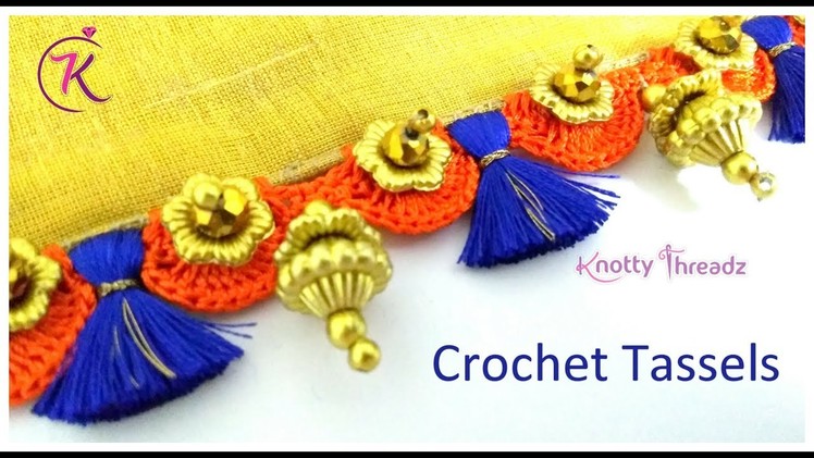Latest Saree Kuchu Design Using Flower Beads | Bridal Tassels | 8.10 | www.knottythreadz.com