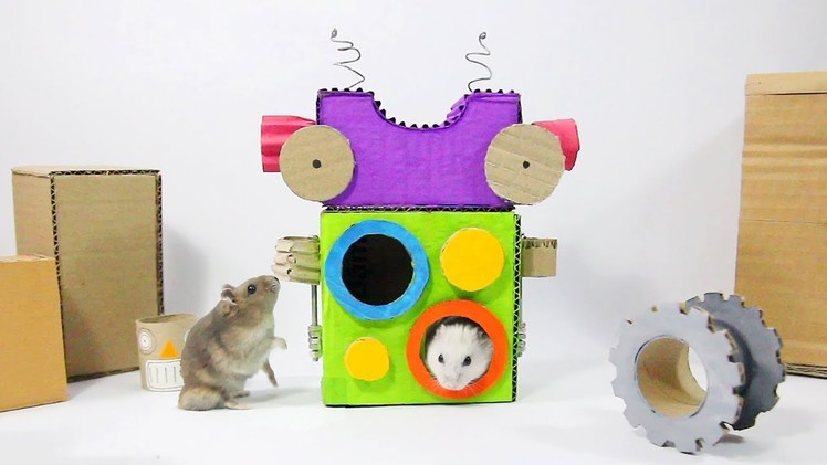 Making Robot House For Hamster From Cardboard- DIY Hamster