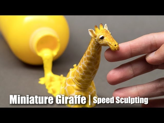 Miniature Giraffe Sculpture | Polymer Clay Speed Sculpting