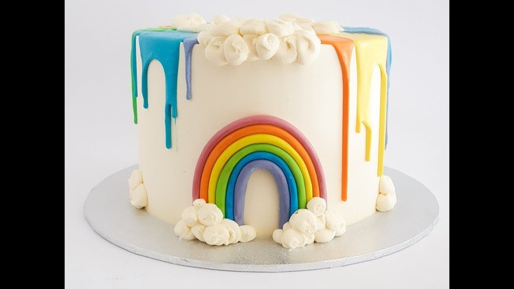 Rainbow Drip Cake Tutorial- Rosie's Dessert Spot