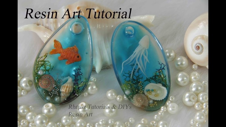 Resin Art Tutorial - Resin Jewelry  ( Jelly fish,  Fish)