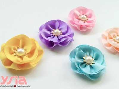 Simple Sweet Kanzashi Flower Part 1 ???? DIY by Elysia Handmade