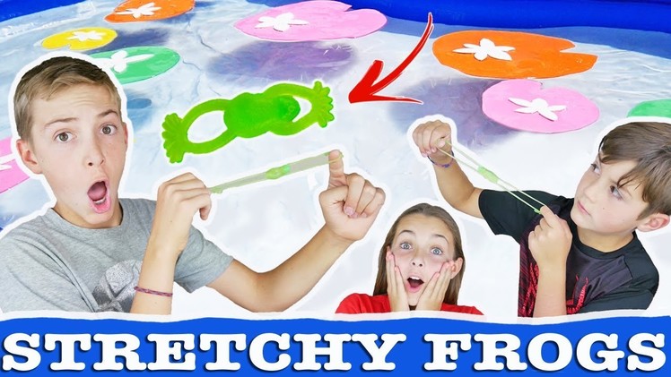 Stretchy Frog Launch Toy Challenge | Fun Lilly Pad Kids Game And Craft