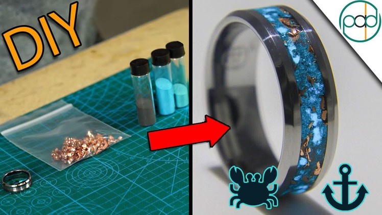 The Easiest way to make a SHIPWRECKED GLOWSTONE and Copper Wedding Ring - DIY