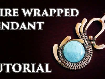 TUTORIAL Wire wrapped pendant with round drilled stone bead
