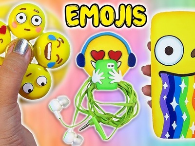 3 DIY Emoji Projects You NEED To Try! Phone Case, Earphones Holder, Fidget Spinner