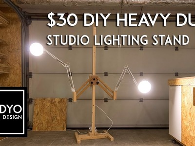 $30 DIY Heavy Duty Wood Light Stand