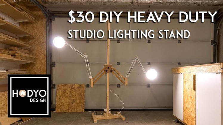 $30 DIY Heavy Duty Wood Light Stand