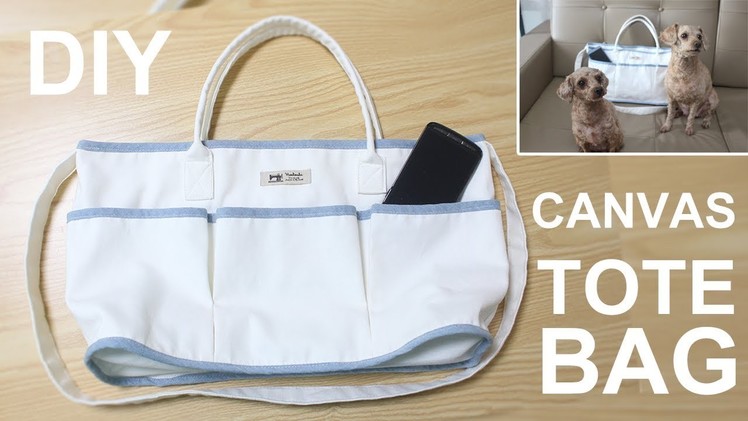 DIY Canvas Tote Bag for Summer. [sewingtimes]