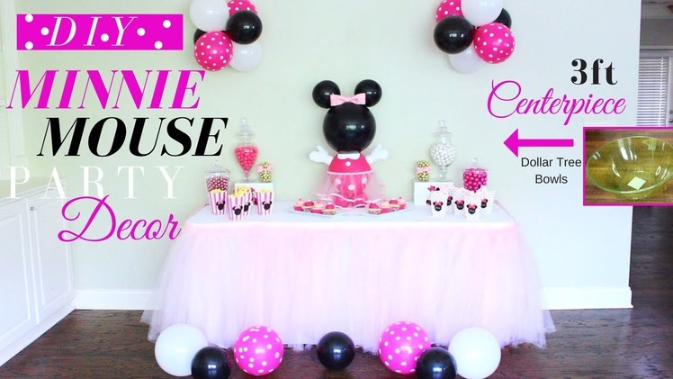 DIY | How to make a 3Ft MINNIE  MOUSE w. DOLLAR TREE BOWLS | MINNIE MOUSE PARTY DECORATION IDEAS