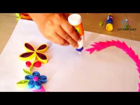 DIY-How To Make A Heart Shape quilling Greeting Card with Heliconia petals | Greeting Card Design