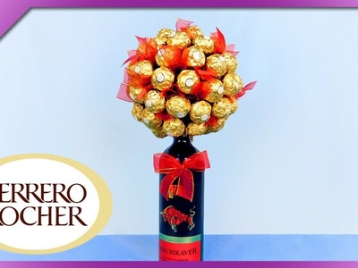 DIY How to make tree out of wine and Ferrero Rocher (ENG Subtitles) - Speed up #494