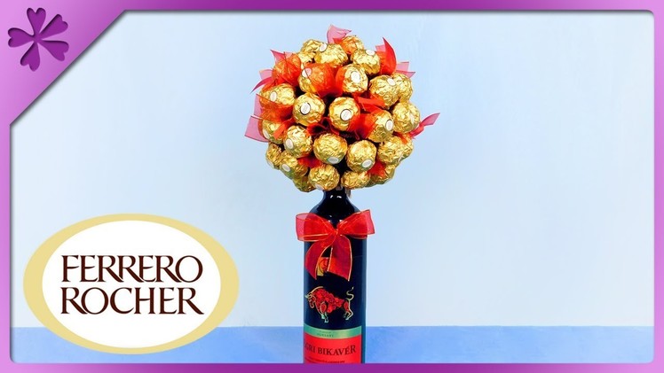 DIY How to make tree out of wine and Ferrero Rocher (ENG Subtitles) - Speed up #494