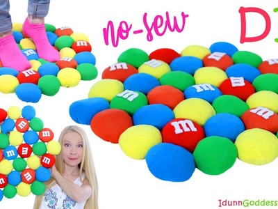 DIY M&M's Rug Out Of Old T-Shirts - How To Make A No-Sew Rug Shaped Like A Bunch Of Giant Candies