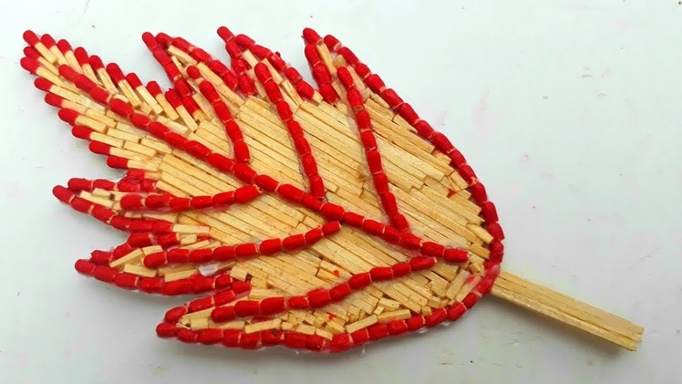 DIY Matchstick leaf | amazing matchstick leaf | matchstick art.