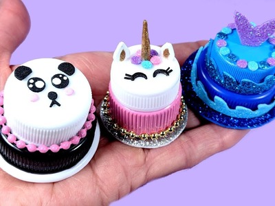 DIY Miniature Junk Food - Doll Panda, Unicorn, Mermaid Cakes