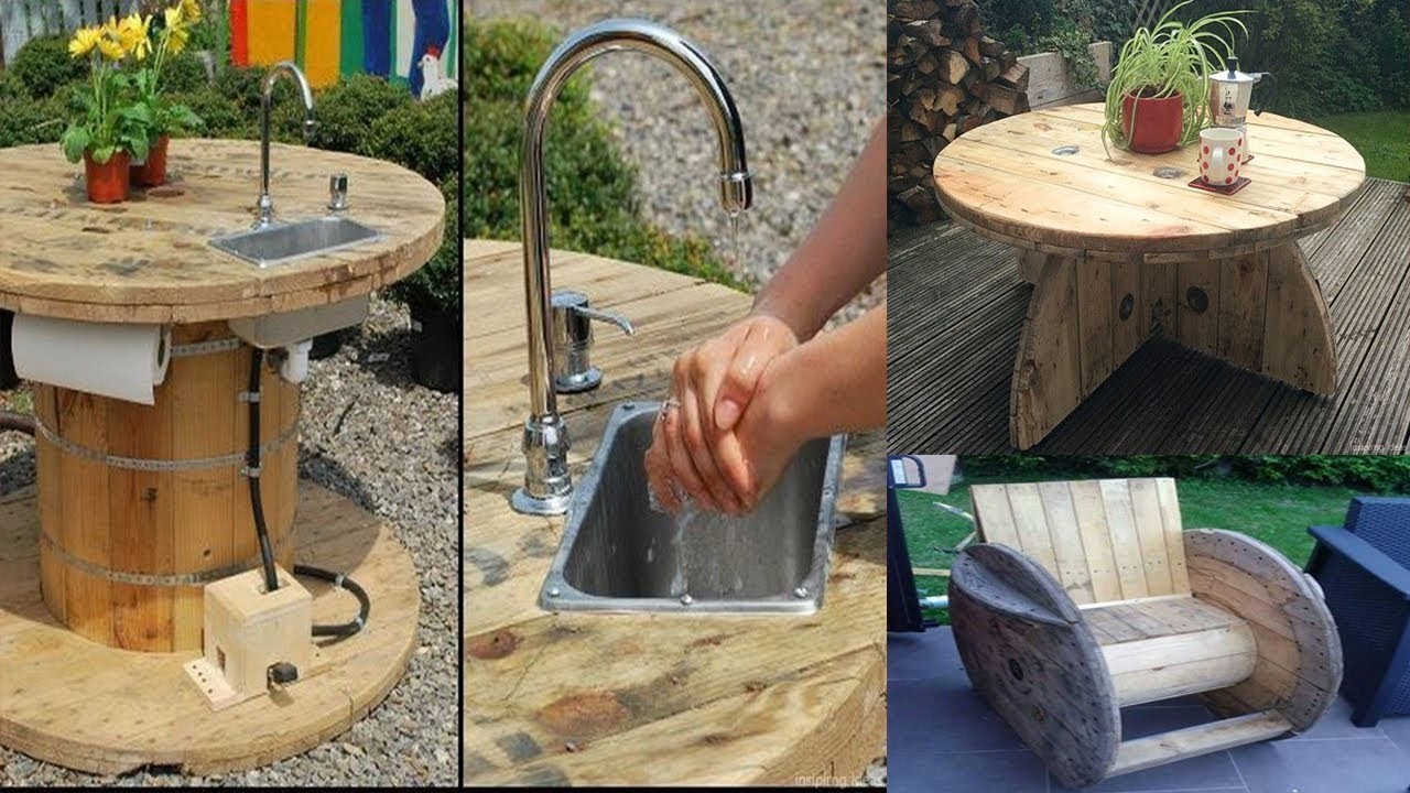 DIY Recycled Cable Wood Spool Ideas - Furniture Ideas from Wooden Table Chair p2
