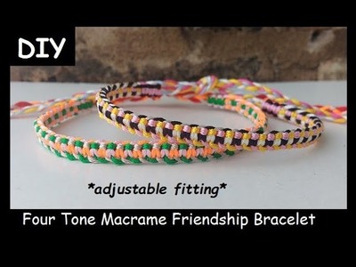 Four Colour Macrame Bracelet Tutorial