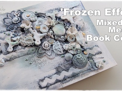 Frozen Effect Mixed Media Book Cover Tutorial ♡ Maremi's Small Art ♡
