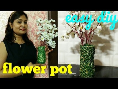 How to make flower pot at home,super easy diy,pot from cement,anvesha,s creativity