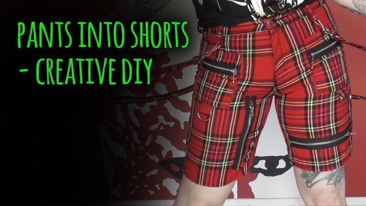 Pants into shorts - creative DIY