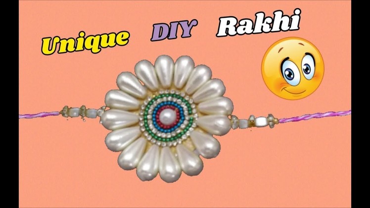 Rakhi making with drop shape pearls | Easy DIY