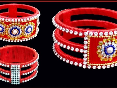 Silk thread bangles making tutorial new design | red silk thread bangles