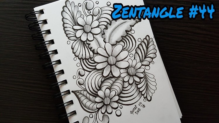 The art of Zentangle #44 | Shades | pencil shading | 3d art drawing | flowers | Zentangle art