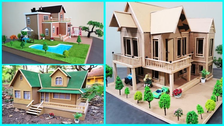 3 Amazing Beautiful Cardboard House to do at Home ( Dream House ) - Compilation